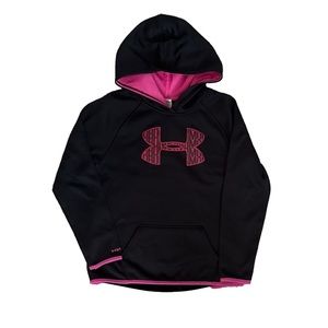 UNDER Armour Storm Youth Medium Black Pink Hoodie